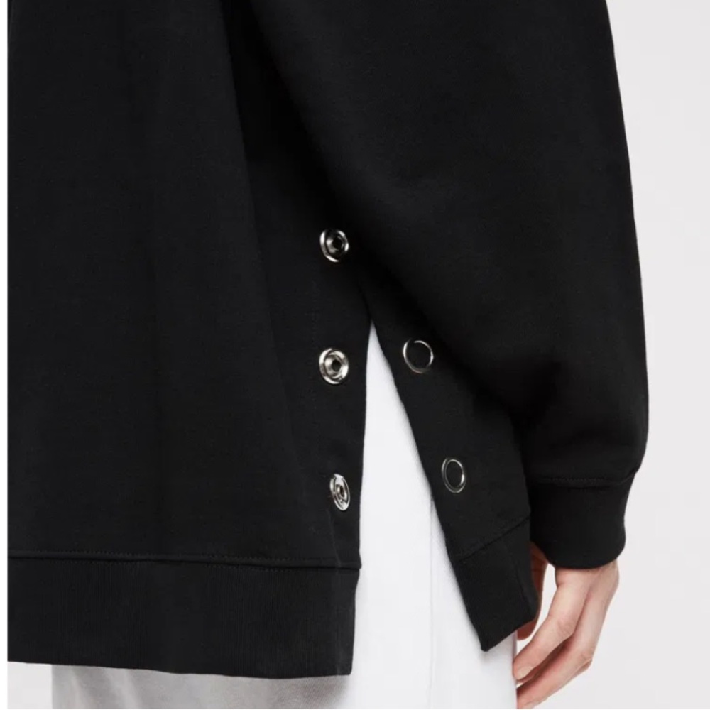 ALLSAINTS Leti Freida Side-Snap Sweatshirt Size M - Picture 3 of 9